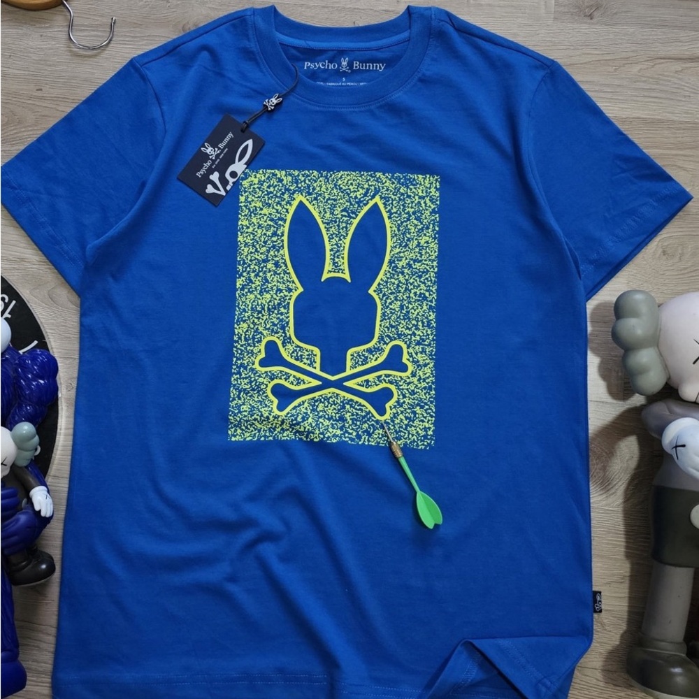 PSYCHO BUNNY T SHIRT FOR MEN. NEW ARRIVALS. BLUE LIGHT. SIZE 6.